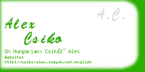 alex csiko business card